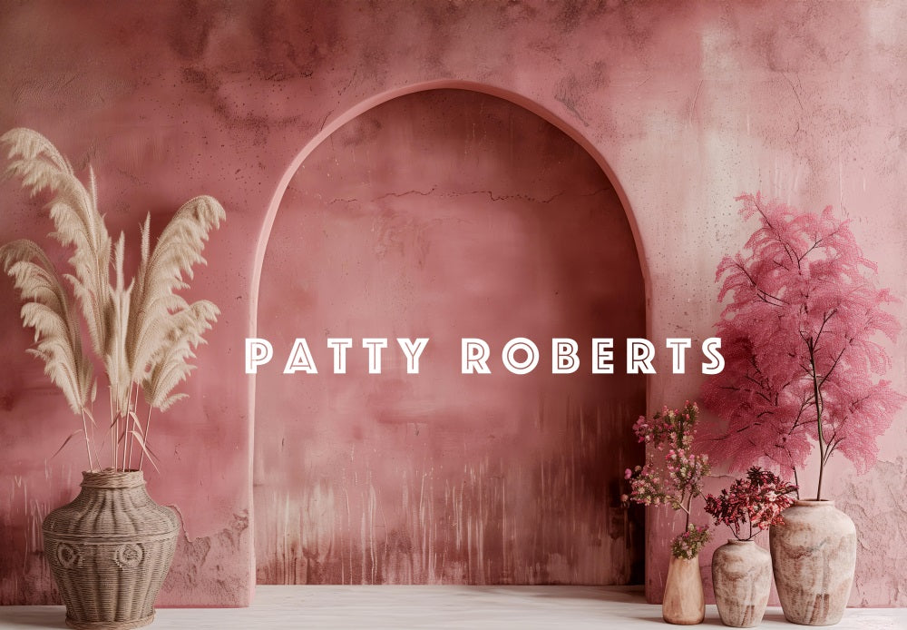 Kate Rouge Rose Mur en arc Bohème Simple Toile de fond conçue par Patty Robert