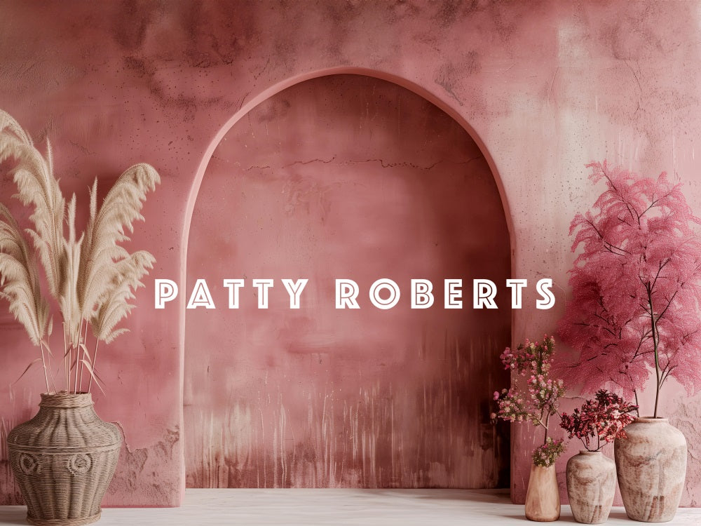 Kate Rouge Rose Mur en arc Bohème Simple Toile de fond conçue par Patty Robert