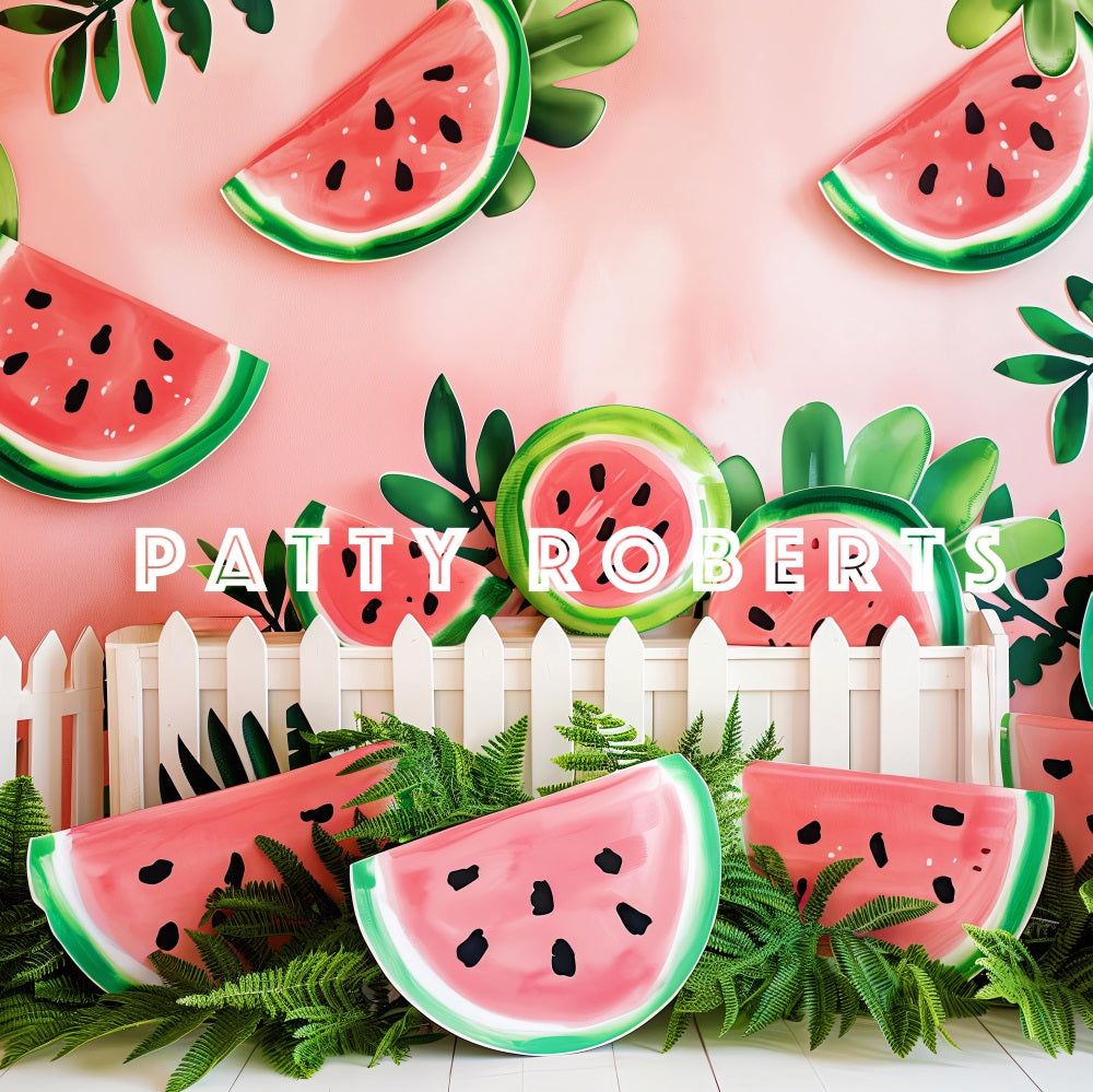 Kate Pastèque Été Cake smash Enfant Toile de fond conçue par Patty Robert - Kate Backdrop FR