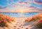 Kate Été Mer Plage Coucher de soleil Vague Toile de fond conçue par Chain Photographie - Kate Backdrop FR