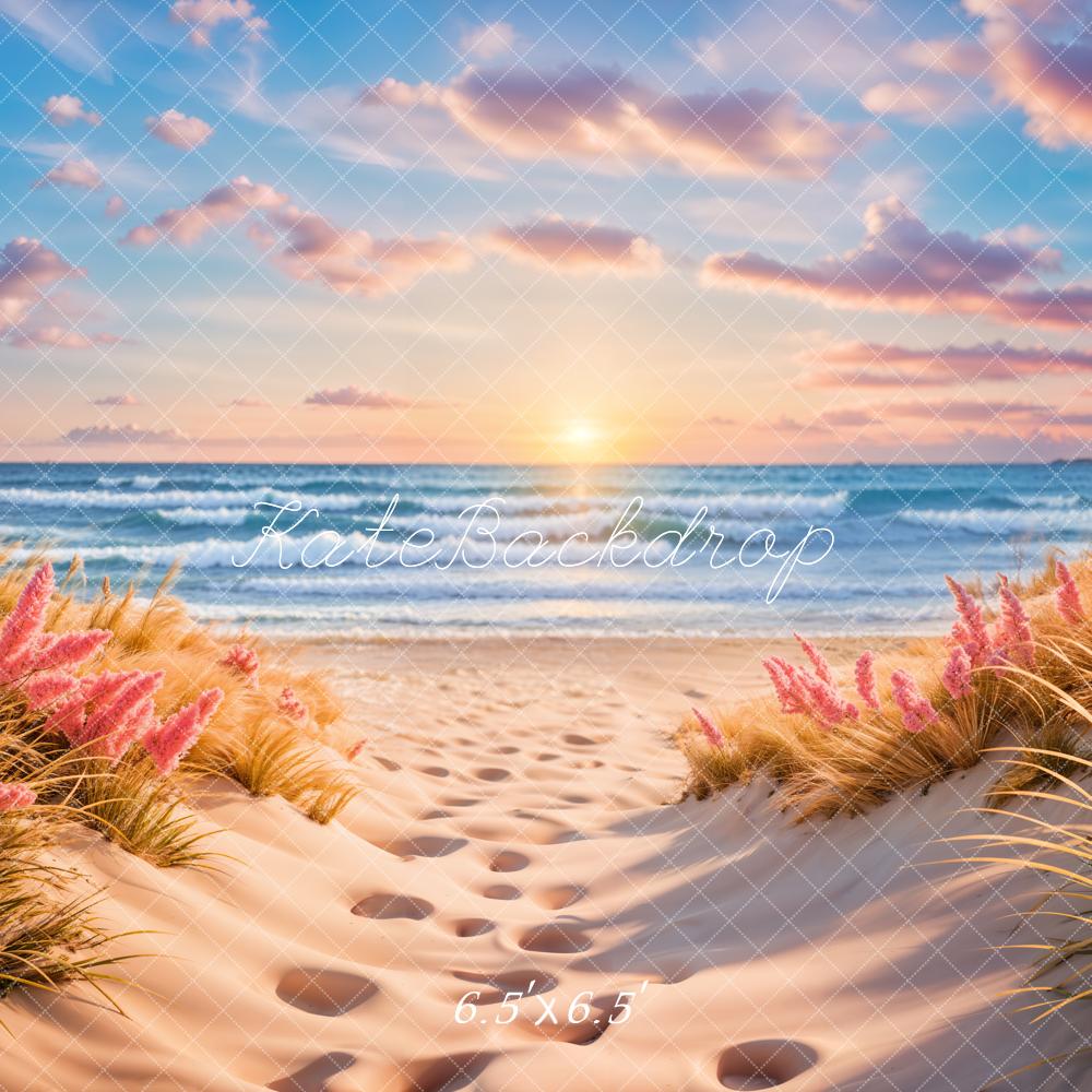Kate Été Mer Plage Coucher de soleil Vague Toile de fond conçue par Chain Photographie - Kate Backdrop FR