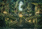 Kate Été Forêt Château Escalier Lumière Toile de fond conçue par Chain Photographie - Kate Backdrop FR