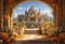 Kate Automne Citrouille Arche Château Rétro Floral Toile de fond conçue par Emetselch - Kate Backdrop FR