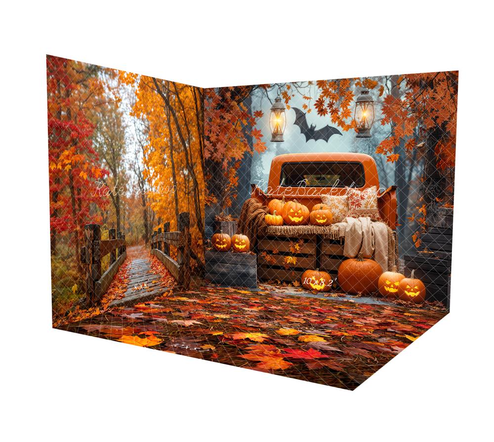 Kate Automne Halloween Forêt Érables Orange Ensemble de chambre
