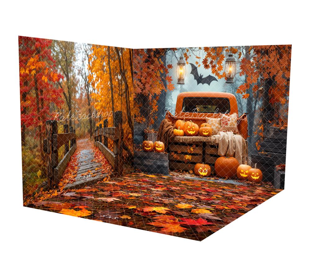 Kate Automne Halloween Forêt Érables Orange Ensemble de chambre