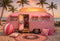 Kate Été Plage Coucher de soleil Voiture Rose Toile de fond conçue par Chain Photographie - Kate Backdrop FR