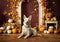 Kate Automne Citrouille Feuille d'érable Arche Toile de fond+Marron foncé Classique Sol en bois Toile de fond - Kate Backdrop FR