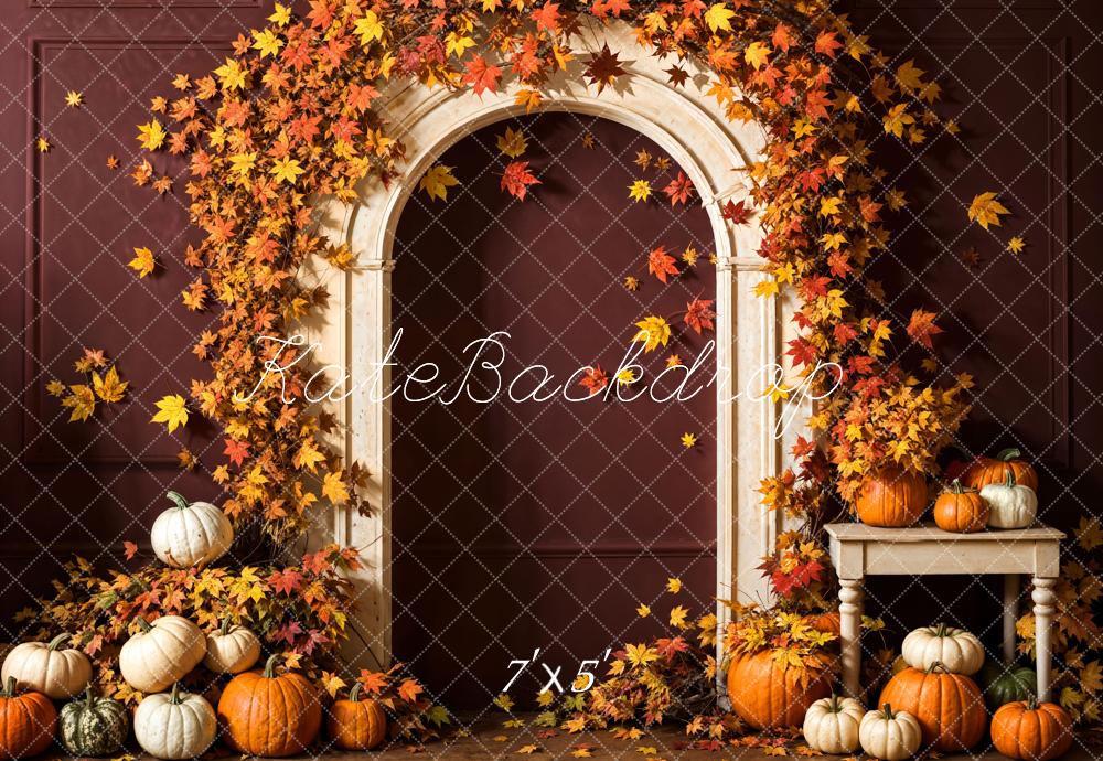 Kate Automne Citrouille Feuille d'érable Arche Toile de fond conçue par Emetselch - Kate Backdrop FR