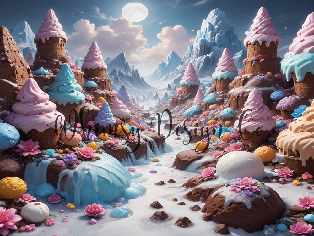 Kate Montagne de Crème glacée Chocolat Enfant Toile de fond conçue par Nora Dishman - Kate Backdrop FR