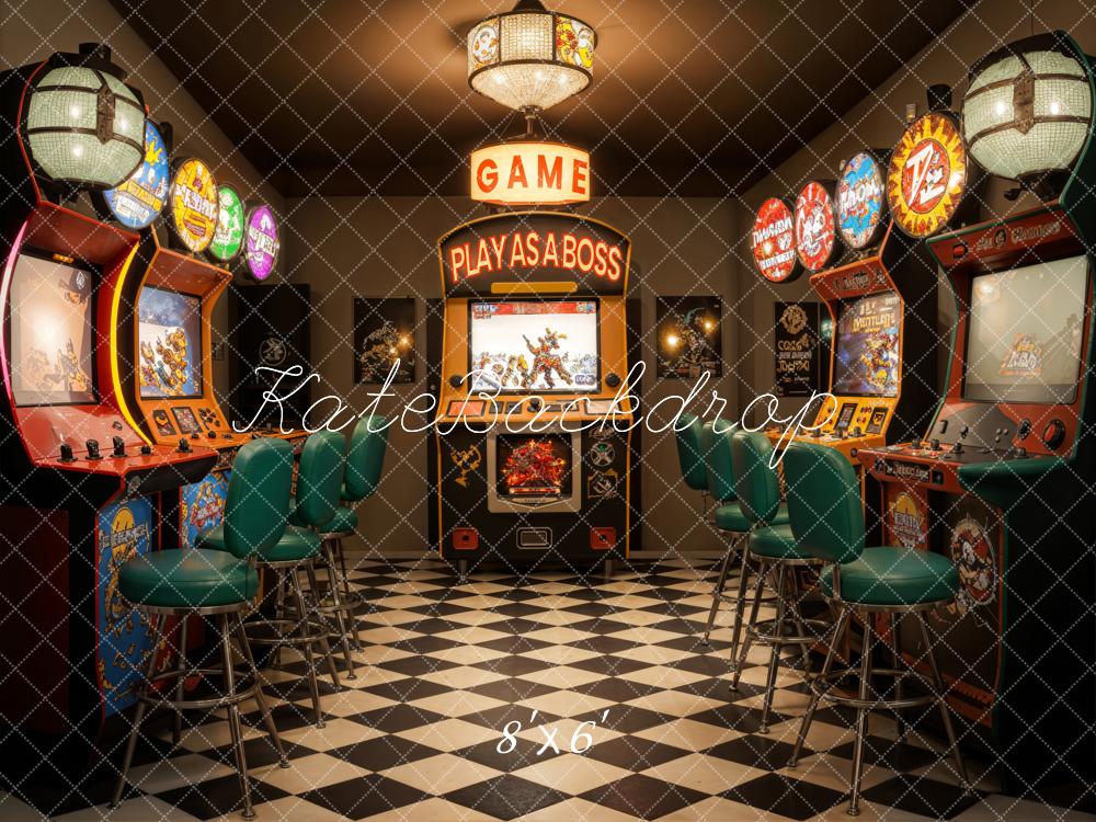Kate Rétro Coloré Lobby du jeu Enfant Toile de fond conçue par Emetselch - Kate Backdrop FR