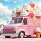 Kate Poupée Rose Camion de Crème glacée Toile de fond conçue par Emetselch - Kate Backdrop FR