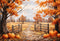 Kate Automne Feuilles d'érable Forêt Champ Citrouille Toile de fond conçue par GQ - Kate Backdrop FR