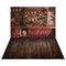 Offres Éclair-Kate Noël Cuisine Couronne Armoire Rouge Toile de fond+Brun Bois Sol Plancher Toile de fond - Kate Backdrop FR