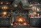 Kate Noël Vert foncé Armoire Cheminée Cuisine Toile de fond conçue par Emetselch - Kate Backdrop FR
