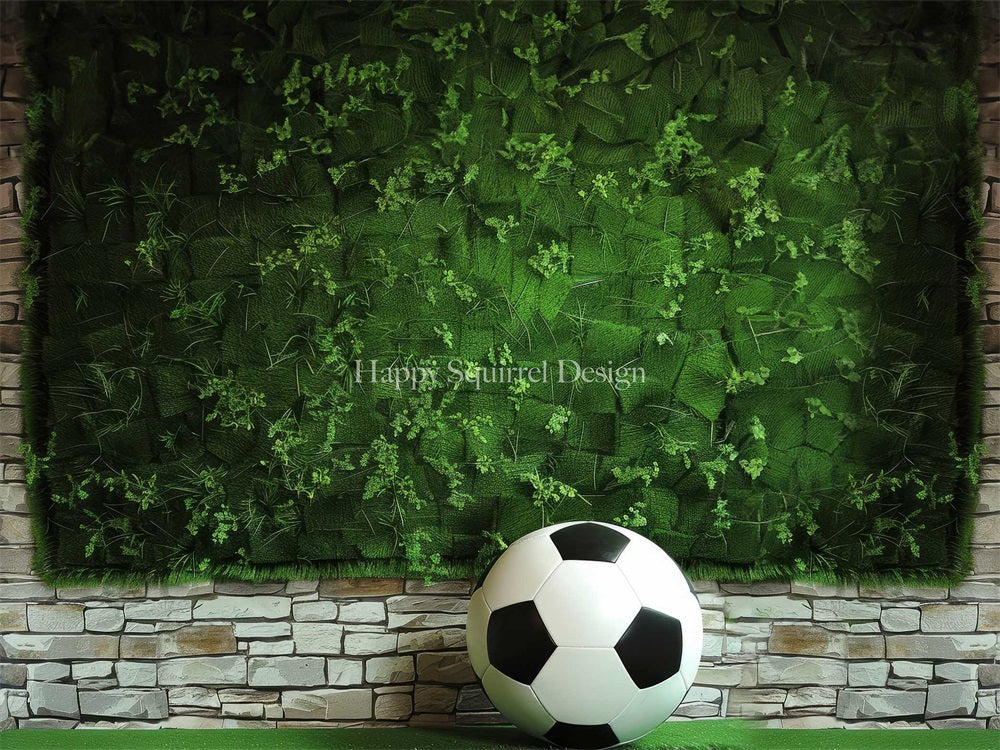 Kate Football Sport Mur Végétal Vert Toile de fond Conçu par Happy Squirrel Design - Kate Backdrop FR