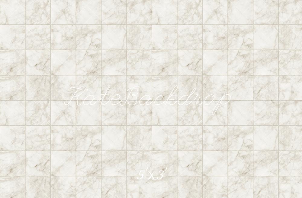 Kate Blanc ivoire Marbre Sol à carreaux Toile de fond conçue par Kate Image - Kate Backdrop FR