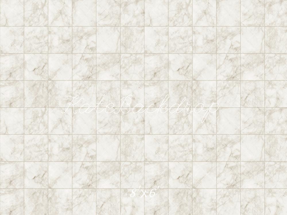 Kate Blanc ivoire Marbre Sol à carreaux Toile de fond conçue par Kate Image - Kate Backdrop FR