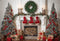 Kate Sapin de Noël Couronne Cheminée Chambre Toile de fond conçue par Emetselch - Kate Backdrop FR