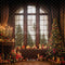 Kate Hiver Noël Marron foncé Fenêtre Bougies Toile de fond conçue par Emetselch - Kate Backdrop FR