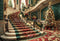 Kate Sapin de Noël Rétro Escalier Floral Mur vert Toile de fond conçue par Emetselch - Kate Backdrop FR