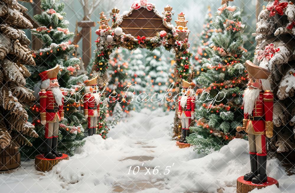 Kate Hiver Extérieur Forêt Neige Casse-Noisette Toile de fond conçue par Emetselch - Kate Backdrop FR