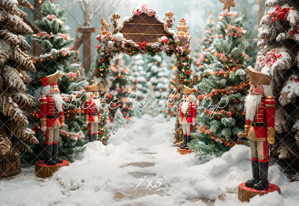 Kate Hiver Extérieur Forêt Neige Casse-Noisette Toile de fond conçue par Emetselch - Kate Backdrop FR