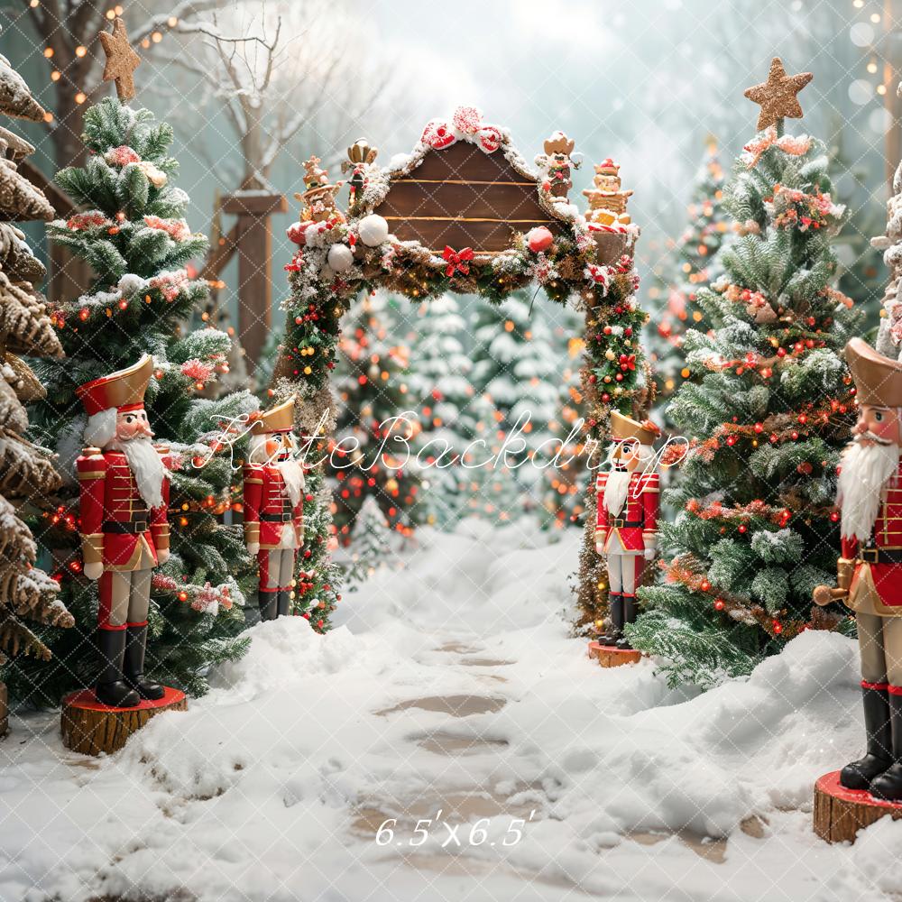 Kate Hiver Extérieur Forêt Neige Casse-Noisette Toile de fond conçue par Emetselch - Kate Backdrop FR