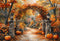 Offres Éclair Kate Aquarelle Automne Forêt Citrouille Arche Toile de fond conçue par GQ - Kate Backdrop FR