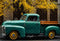 Kate Automne Extérieur Rue Camion Vert foncé Toile de fond conçue par Chain Photographie - Kate Backdrop FR