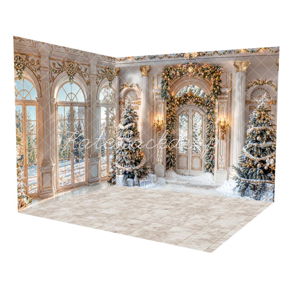 Kate Hiver Noël Blanc Rétro Palais Sapin Ensemble de chambre