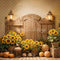 GROUPE VIP -  Kate Automne Tournesol Citrouille Porte en bois Toile de fond conçue par Emetselch - Kate Backdrop FR