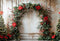 GROUPE VIP - Kate Mur rétro Noël Beaux-Arts Arche fleurie Toile de fond conçue par Emetselch - Kate Backdrop FR