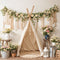 GROUPE VIP - Kate Bohème Anniversaire Fleur Tente blanche Toile de fond conçue par Emetselch - Kate Backdrop FR