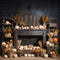 Kate Automne Bohème Citrouille Noir Cheminée Toile de fond conçue par Emetselch - Kate Backdrop FR