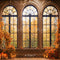 GROUPE VIP - Kate Automne Forêt Feuilles d'érable Fenêtre en arc Toile de fond conçue par Emetselch - Kate Backdrop FR