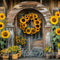 Kate Automne Tournesol Porche Maison en bois Toile de fond conçue par Mini MakeBelieve - Kate Backdrop FR