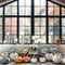 Kate Automne Intérieur Fenêtre Rideau Citrouilles Toile de fond conçue par Mini MakeBelieve - Kate Backdrop FR