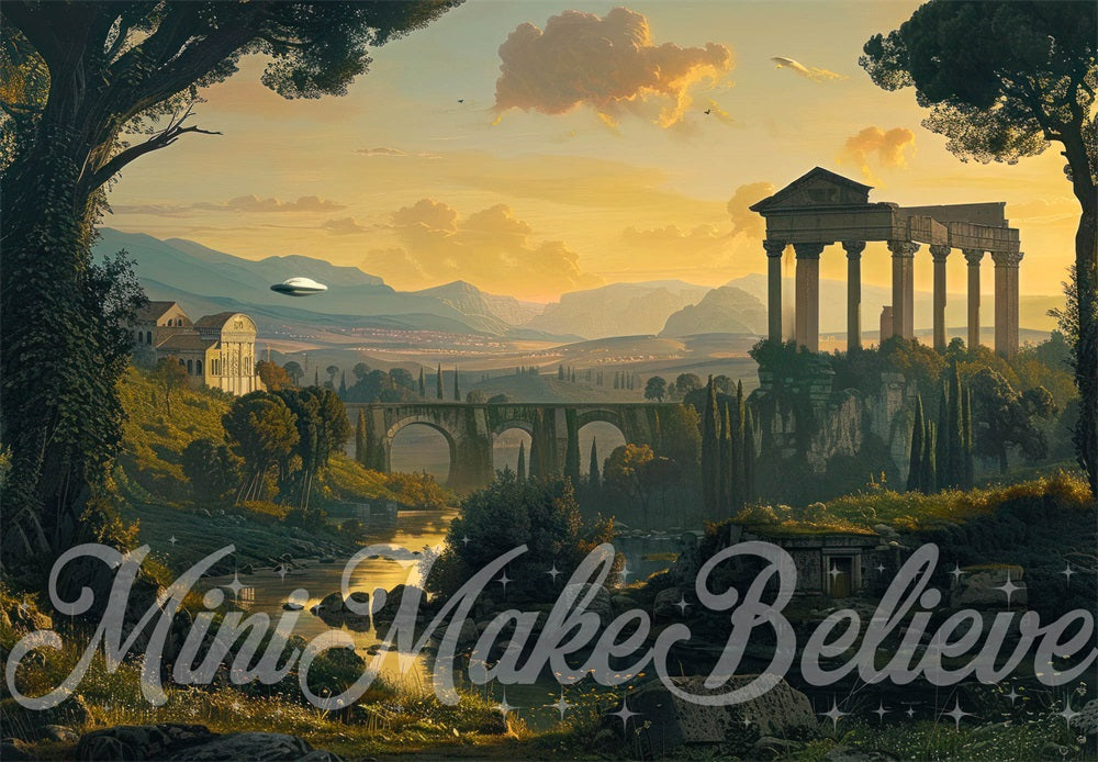Kate Beaux-Arts Paysage Extérieur OVNI Toile de fond conçue par Mini MakeBelieve - Kate Backdrop FR