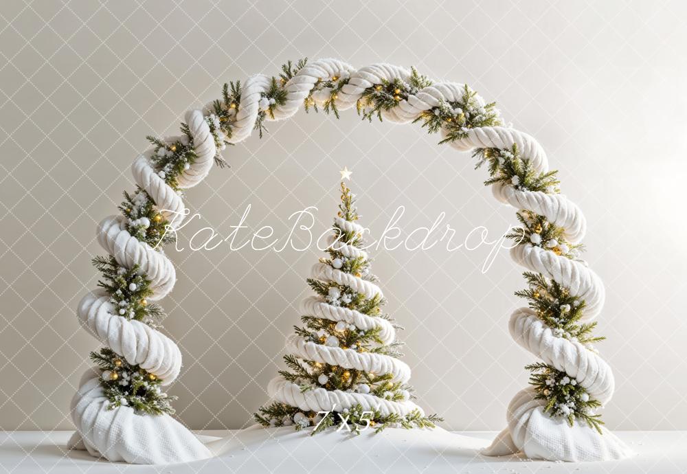 Kate Sapin de Noël Blanc Arche en spirale Toile de fond conçue par Emetselch - Kate Backdrop FR
