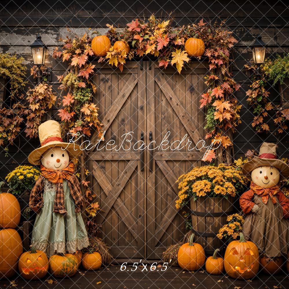 Kate Halloween Citrouille Épouvantail Porte Toile de fond conçue par Emetselch - Kate Backdrop FR