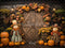 Kate Halloween Citrouille Épouvantail Porte Toile de fond conçue par Emetselch - Kate Backdrop FR