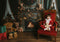 Offres Éclair #2 Kate Noël Ours en peluche Vintage Vert Cheminée Toile de fond conçue par Emetselch - Kate Backdrop FR