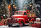 Kate Noël Camion Rouge Ours en peluche Toile de fond conçue par Emetselch - Kate Backdrop FR