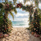 Kate Noël Mer Plage Vert Arche végétale Toile de fond conçue par Emetselch - Kate Backdrop FR