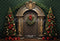 GROUPE VIP - Kate Sapin de Noël Marron Doré Rétro Porte Toile de fond conçue par Emetselch - Kate Backdrop FR