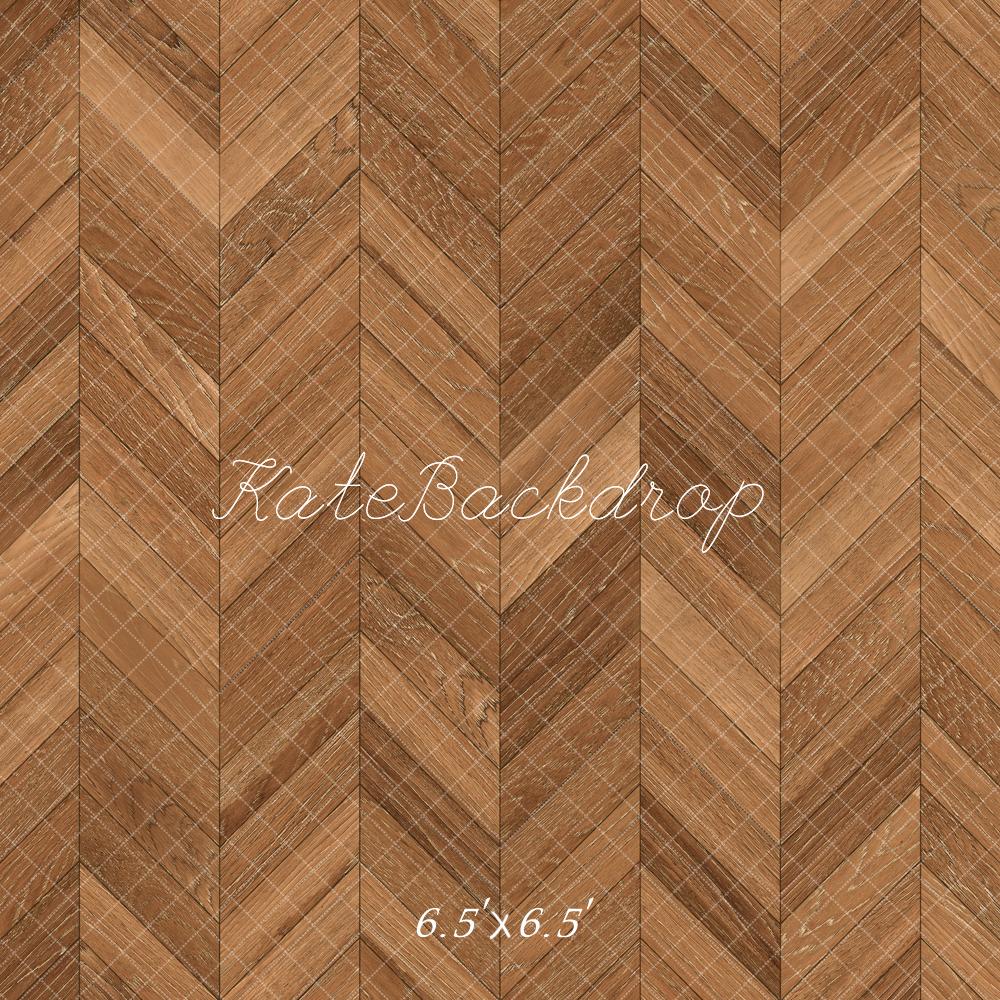 Kate Brun Parquet à chevrons Sol Toile de fond conçue par Kate Image - Kate Backdrop FR