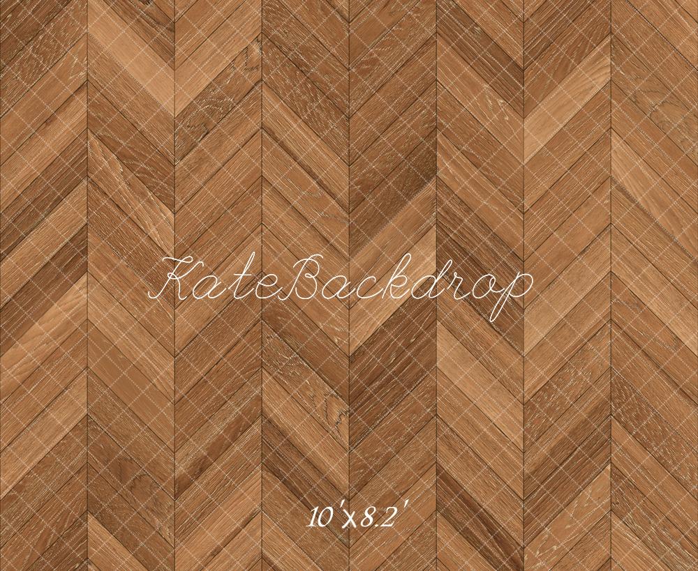 Kate Brun Parquet à chevrons Sol Toile de fond conçue par Kate Image - Kate Backdrop FR