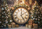 GROUPE VIP - Kate Rétro Noël Grande horloge Cadeaux Doré Toile de fond conçue par Emetselch - Kate Backdrop FR