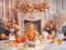Kate Automne Citrouille Cheminée Florale Rétro Toile de fond conçue par Emetselch - Kate Backdrop FR