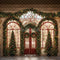 Kate Sapin de Noël Porte rouge Lumières Toile de fond conçue par Emetselch - Kate Backdrop FR